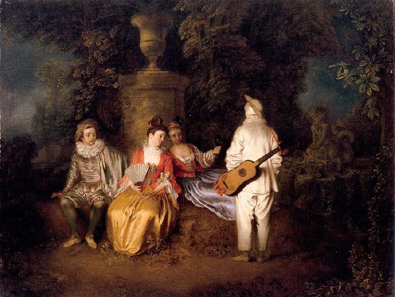 WATTEAU, Antoine Party of Four oil painting picture
